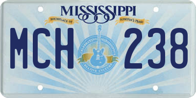 MS license plate MCH238