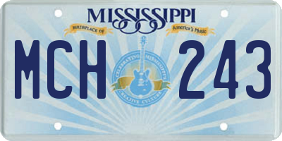MS license plate MCH243
