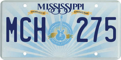 MS license plate MCH275