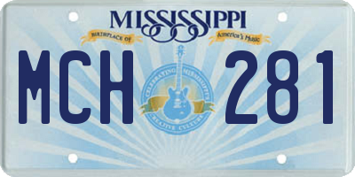 MS license plate MCH281