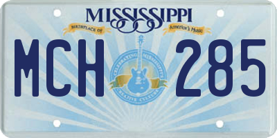 MS license plate MCH285