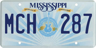MS license plate MCH287
