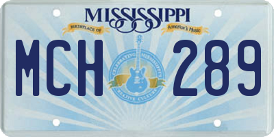 MS license plate MCH289