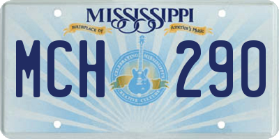 MS license plate MCH290