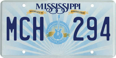MS license plate MCH294