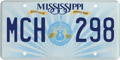 MS license plate MCH298