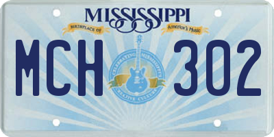 MS license plate MCH302