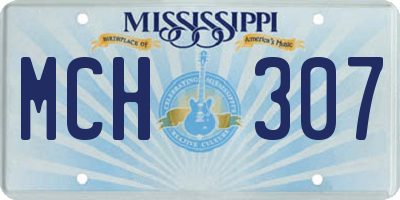 MS license plate MCH307