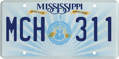 MS license plate MCH311