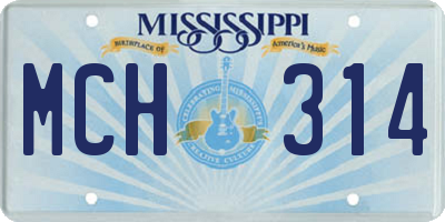 MS license plate MCH314