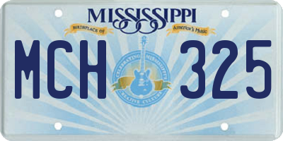 MS license plate MCH325