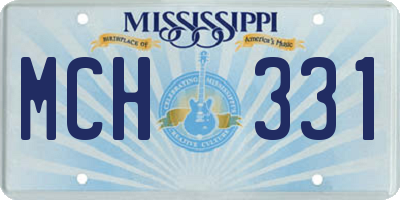 MS license plate MCH331