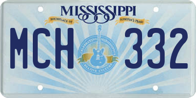 MS license plate MCH332