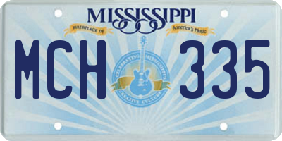 MS license plate MCH335