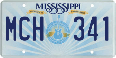 MS license plate MCH341