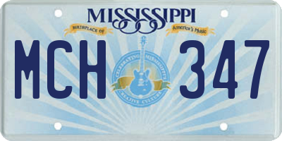 MS license plate MCH347