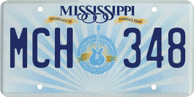 MS license plate MCH348