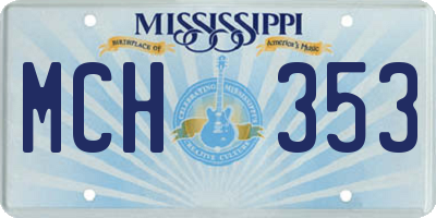 MS license plate MCH353