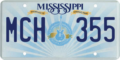 MS license plate MCH355