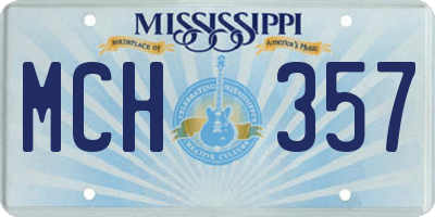 MS license plate MCH357
