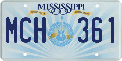 MS license plate MCH361