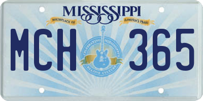 MS license plate MCH365