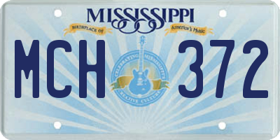MS license plate MCH372