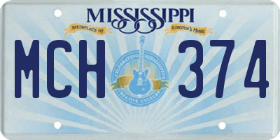 MS license plate MCH374