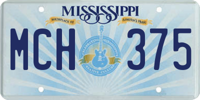 MS license plate MCH375