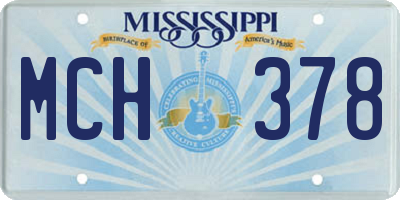 MS license plate MCH378