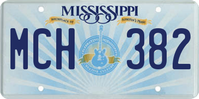 MS license plate MCH382