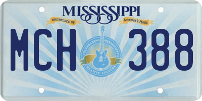 MS license plate MCH388