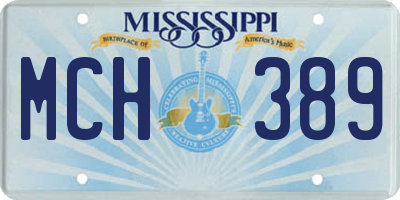 MS license plate MCH389