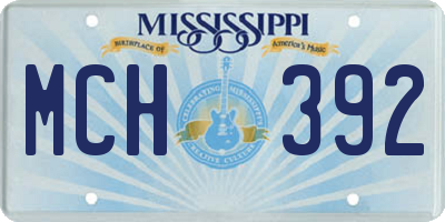 MS license plate MCH392