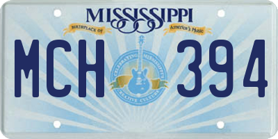 MS license plate MCH394