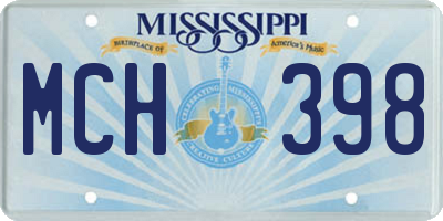 MS license plate MCH398