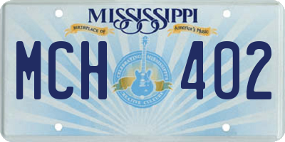 MS license plate MCH402