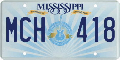 MS license plate MCH418