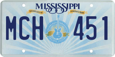 MS license plate MCH451