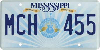 MS license plate MCH455