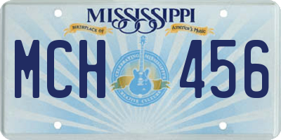 MS license plate MCH456