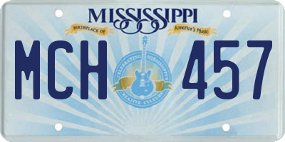 MS license plate MCH457