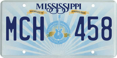 MS license plate MCH458