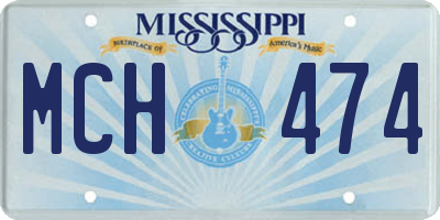 MS license plate MCH474