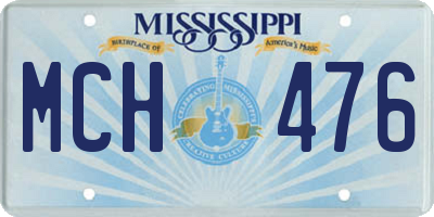 MS license plate MCH476