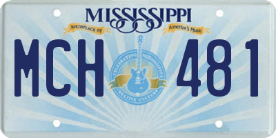 MS license plate MCH481
