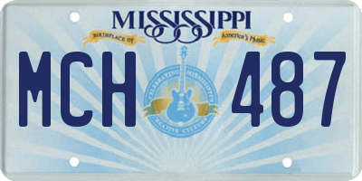MS license plate MCH487