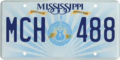 MS license plate MCH488