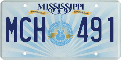 MS license plate MCH491