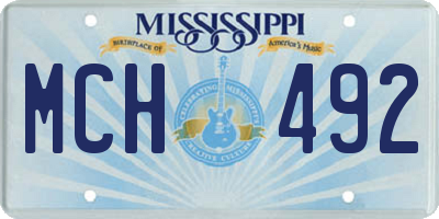 MS license plate MCH492